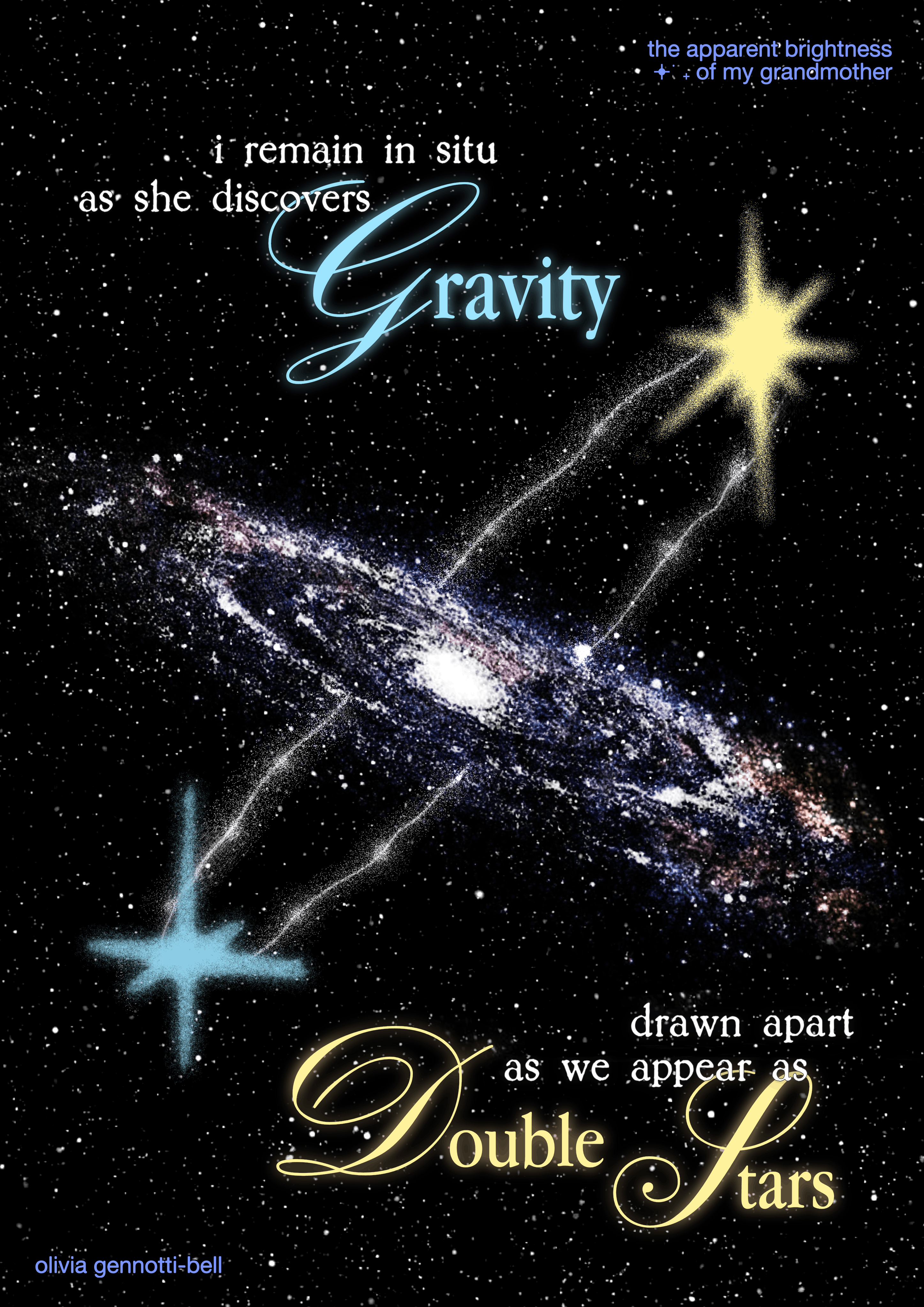 Gravity / Double Stars — JUNOON poster by Olivia Gennotti-Bell